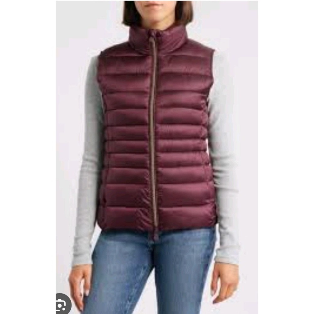 Save The Duck Lynn Quilted Puffer Vest Women's Size 1/Small Wine Red Ultra Light